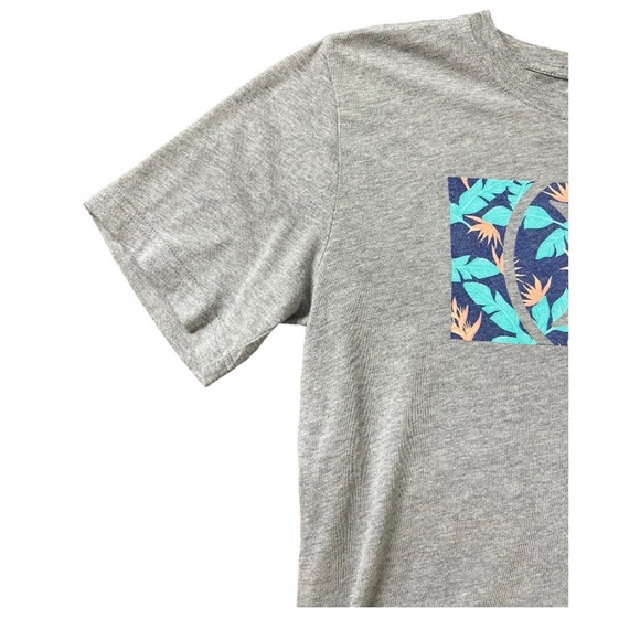 HURLEY Tropical Palm Print Logo Tee With Scoop Neck & Cap Sleeves Grey 13-15Y - Picture 3 of 9